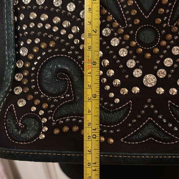 Montana West Blue Satchel with Studded Design - Picture 9 of 9